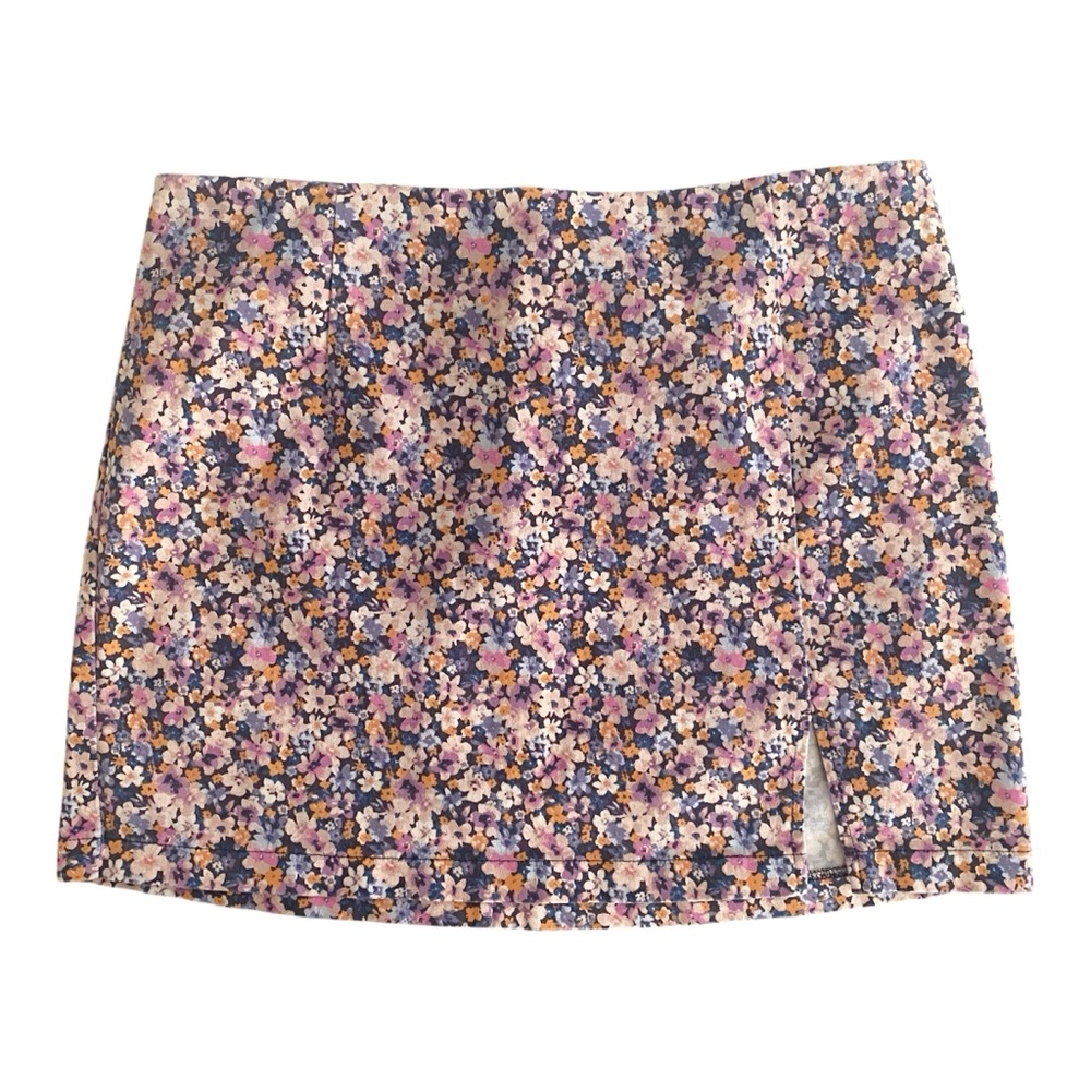 Wild Fable Spring Summer High Waisted Floral Purple Slit Skirt Women's Size 16